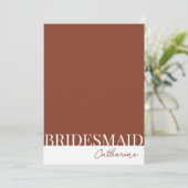 詳細モダンなBridesmaids提案カード 招待状 (スタンド正面)