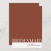 詳細モダンなBridesmaids提案カード 招待状 (正面/裏面)
