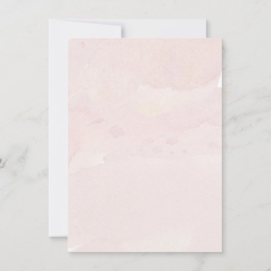 詳細モダンシンプルピンクホワイトフローラ結婚ズ 招待状 (裏面)