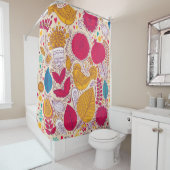 詳細ヴィンテージ花柄デザイン シャワーカーテン (インサイチュ)