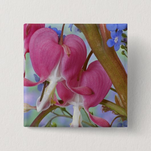 詳細出血ハートとブルンネラ·ジャック 缶バッジ (正面)