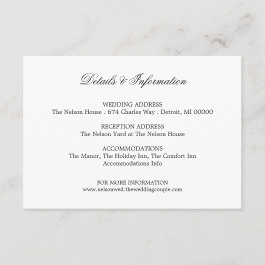 詳細及びより多くの情報-白 エンクロージャーカード (正面)