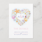 詳細変更ハートシェルビーチ結婚式 エンクロージャーカード (正面)