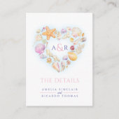 詳細変更ハートシェルビーチ結婚式 エンクロージャーカード (正面)