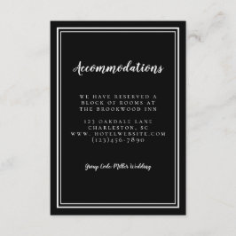 詳細宿泊シンプル白黒結婚ズ エンクロージャーカード