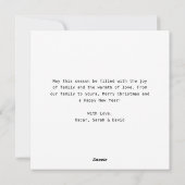 詳細応援今年のベビーおもしろいクリスマスフォトレッド シーズンカード (裏面)