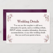 詳細情報結婚カードカスタム 招待状 (正面/裏面)
