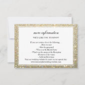 詳細情報 ウェディング カード - ゴールド グリッター ファブリック フレーム付き (正面)