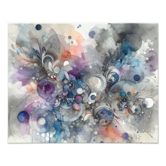 詳細抽象芸術水絵画色 フォトプリント            (正面)