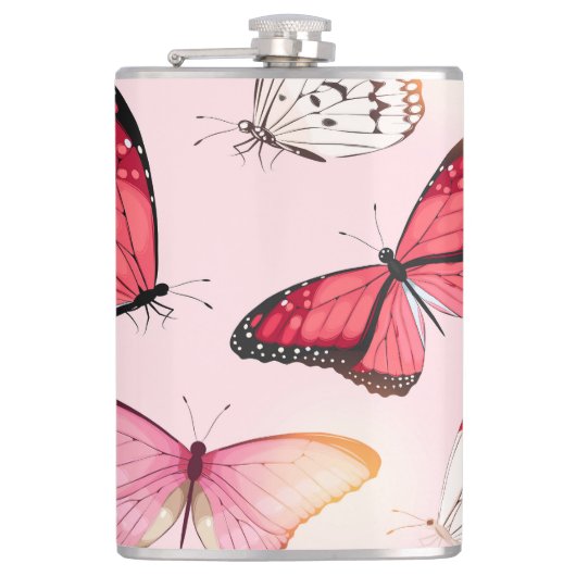 詳細熱帯蝶：ヴィンテージパターン フラスク (正面)