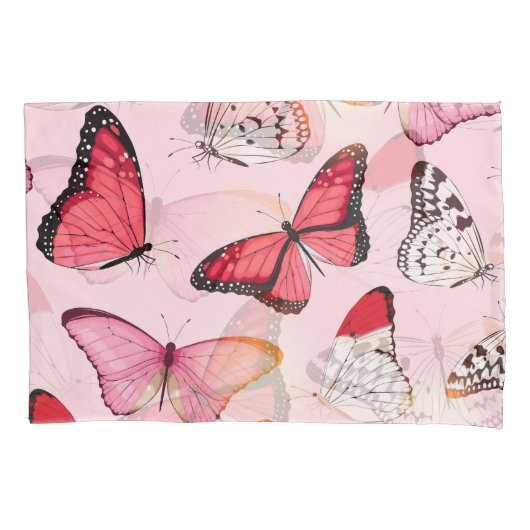 詳細熱帯蝶:ヴィンテージパターン 枕カバー (正面)