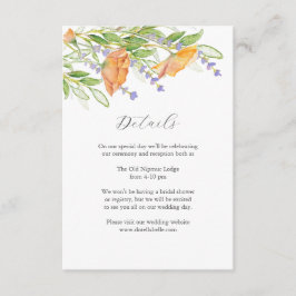 詳細結婚のエンクロージャカードのワイルドフラワーテーマ エンクロージャーカード