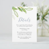 詳細結婚のエンクロージャカードの水色葉の エンクロージャーカード (スタンド正面)