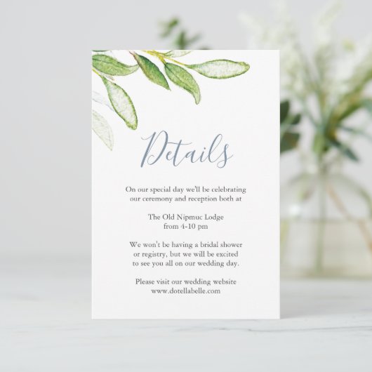 詳細結婚のエンクロージャカードの水色葉の エンクロージャーカード (スタンド正面)