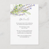 詳細結婚のエンクロージャカード水カラーラベンダー エンクロージャーカード (正面)