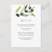 詳細結婚のエンクロージャカード水彩オリーブ エンクロージャーカード (正面)