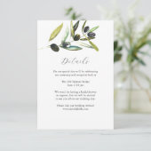 詳細結婚のエンクロージャカード水彩オリーブ エンクロージャーカード (スタンド正面)