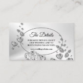 詳細結婚の銀光沢ハートエレガント エンクロージャーカード (正面)
