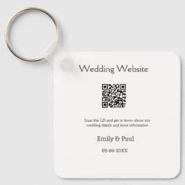詳細結婚のWebサイトはQRをスキャンするカップル名 キーホルダー