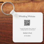 詳細結婚のWebサイトはQRをスキャンするカップル名 キーホルダー (正面)