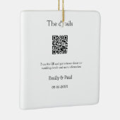 詳細結婚のWebサイトはQRをスキャンするカップル名 セラミックオーナメント (右)