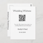 詳細結婚のWebサイトはQRをスキャンするカップル名 ポストカード (正面/裏面)