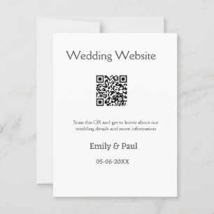 詳細結婚のWebサイトはQRをスキャンするカップル名 ポストカード