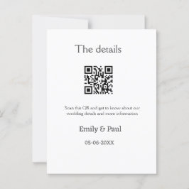 詳細結婚のWebサイトはQRをスキャンするカップル名 ポストカード