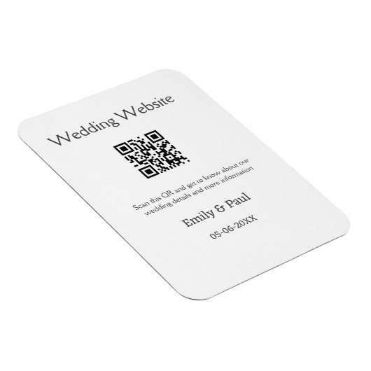 詳細結婚のWebサイトはQRをスキャンするカップル名 マグネット (右側)