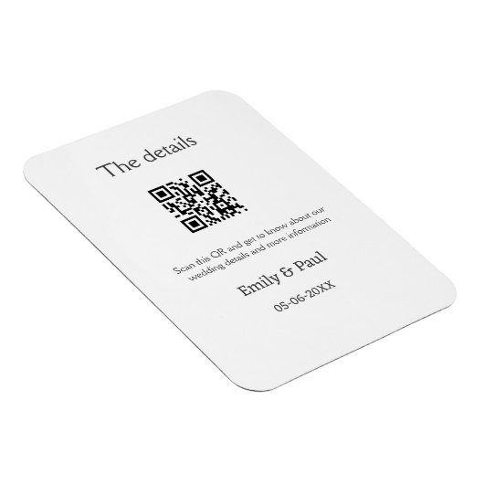 詳細結婚のWebサイトはQRをスキャンするカップル名 マグネット (右側)