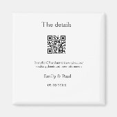 詳細結婚のWebサイトはQRをスキャンするカップル名 マグネット (正面)