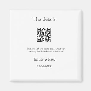 詳細結婚のWebサイトはQRをスキャンするカップル名 マグネット