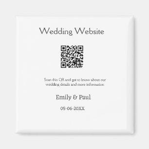 詳細結婚のWebサイトはQRをスキャンするカップル名 マグネット