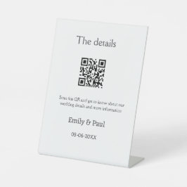 詳細結婚のWebサイトはQRをスキャンするカップル名 台座サイン