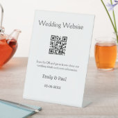 詳細結婚のWebサイトはQRをスキャンするカップル名 台座サイン (インサイチュ)