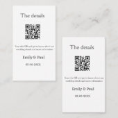 詳細結婚のWebサイトはQRをスキャンするカップル名 名刺 (正面/裏面)