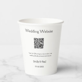 詳細結婚のWebサイトはQRをスキャンするカップル名 紙コップ