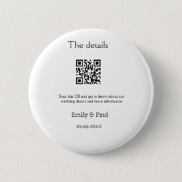 詳細結婚のWebサイトはQRをスキャンするカップル名 缶バッジ