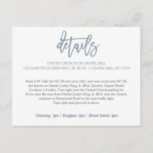 詳細結婚カード  ブラシの種類（埃っぽい青） エンクロージャーカード