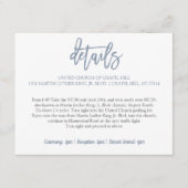 詳細結婚カード |ブラシの種類（埃っぽい青） エンクロージャーカード (正面)