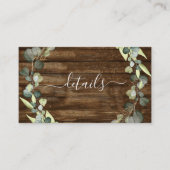 詳細結婚ズユーカリ素朴ウッドグリーナリー 名刺 (正面)