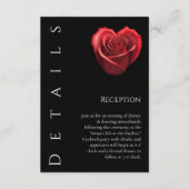 詳細結婚ハート形の赤いバラ –  エンクロージャーカード (正面)