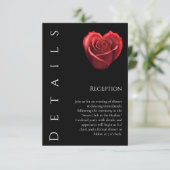 詳細結婚ハート形の赤いバラ –  エンクロージャーカード (スタンド正面)