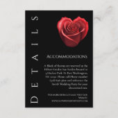 詳細結婚ハート形の赤いバラ –  エンクロージャーカード (裏面)