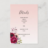 詳細結婚バラ金ゴールドブルゴーニュ披露宴 エンクロージャーカード (正面)