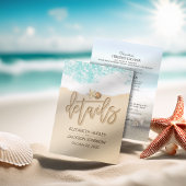 詳細結婚情報夏ビーチヒトデ エンクロージャーカード