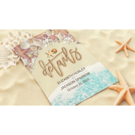 詳細結婚情報夏ビーチヒトデ エンクロージャーカード