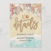 詳細結婚情報夏ビーチヒトデ エンクロージャーカード (正面)