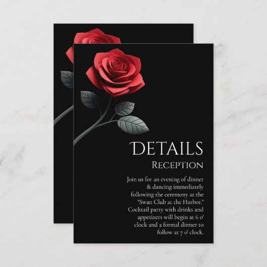 詳細結婚赤バラ –  エンクロージャーカード (正面/裏面)