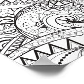 詳細花柄ドードル2 ポスター (角)